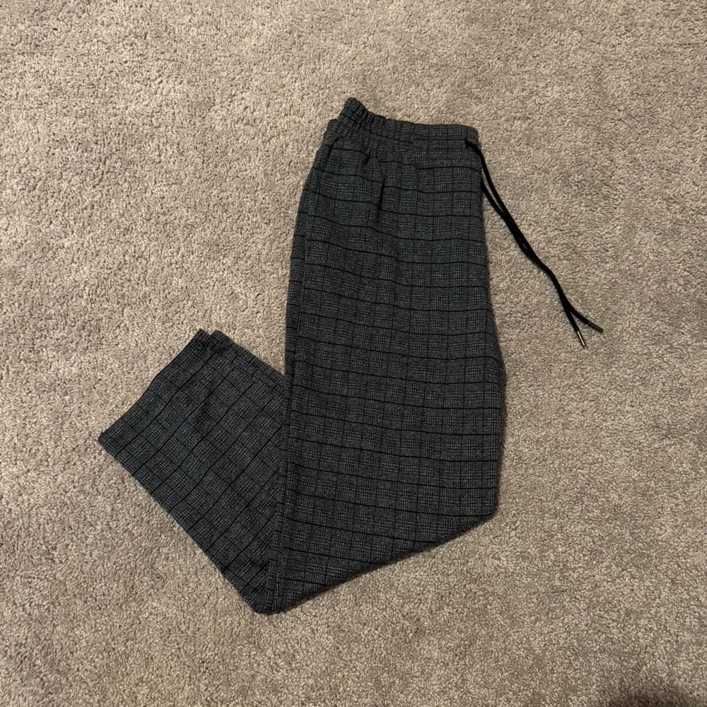 Grey checkered line professional work pants